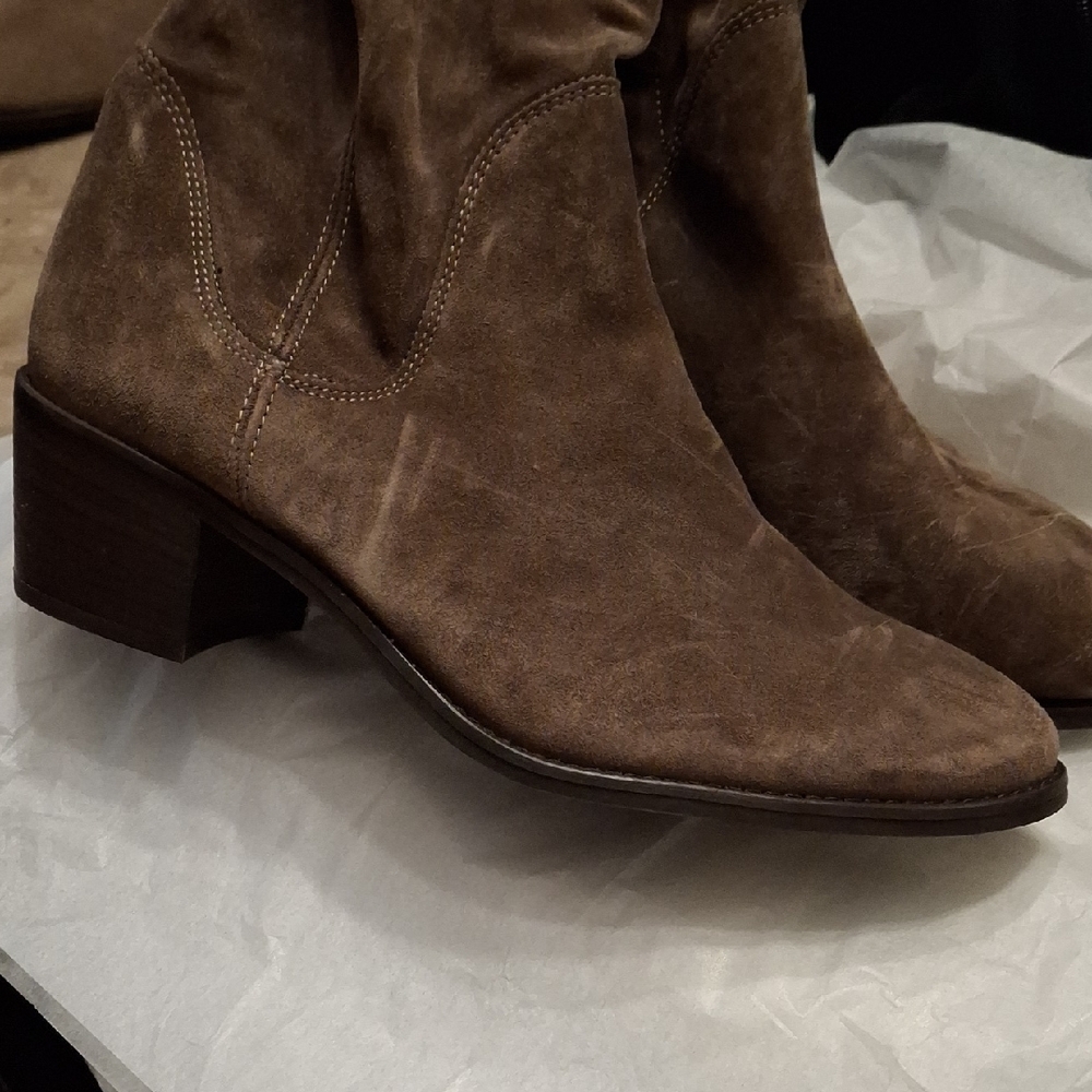 Paul Green Brown Suede Knee-high Boots